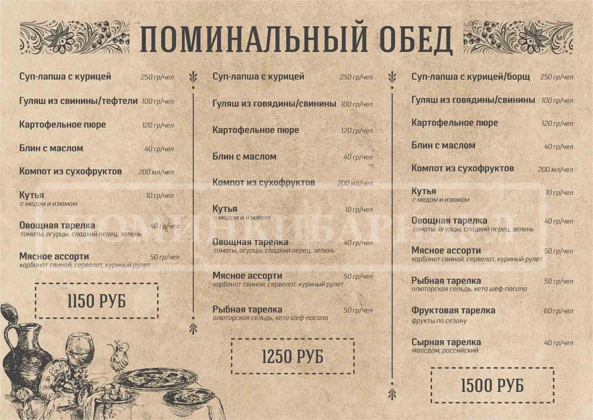 Поминальное меню